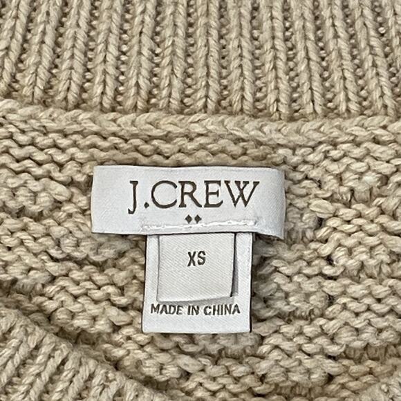 J. Crew Womens Cable Knit Sweater XS Classic Winter Fall Crewneck Neutral - Picture 6 of 7